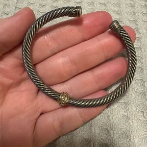 David Yurman Silver and Gold Cable Bracelet